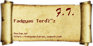 Fadgyas Teréz névjegykártya